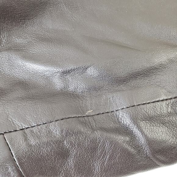 WILSONS LEATHER Men's Size XXL Brown Lamb's Leather Bomber Jacket w/ Epaulettes - Picture 13 of 16